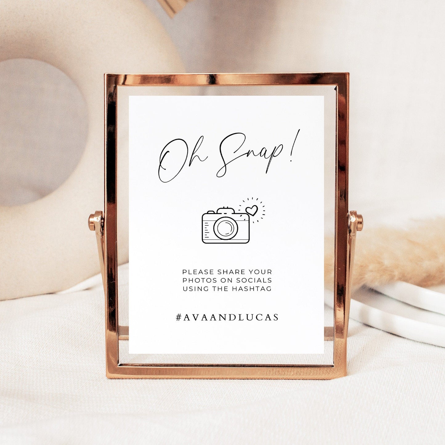 Oh Snap Wedding Hashtag Sign