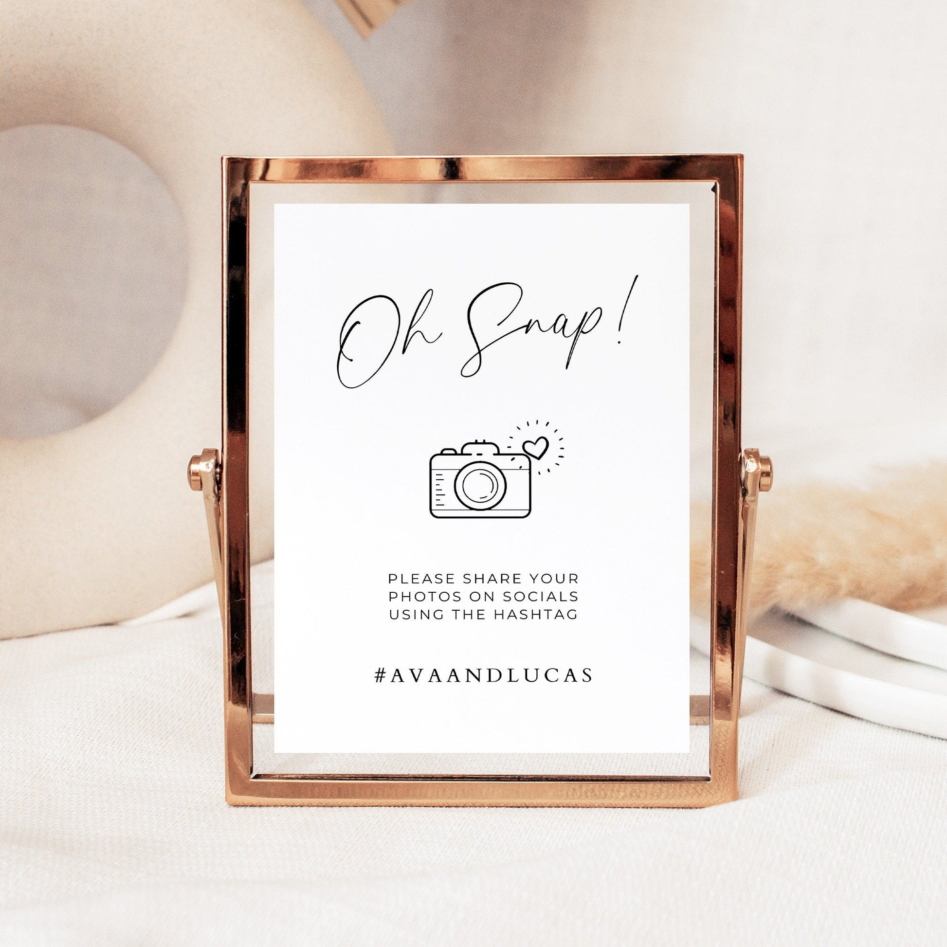Oh Snap Wedding Hashtag Sign
