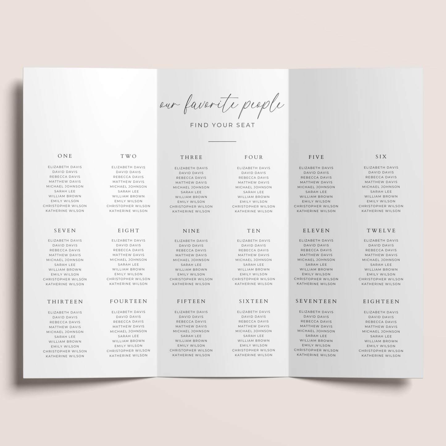 Wedding Trifold Program Template