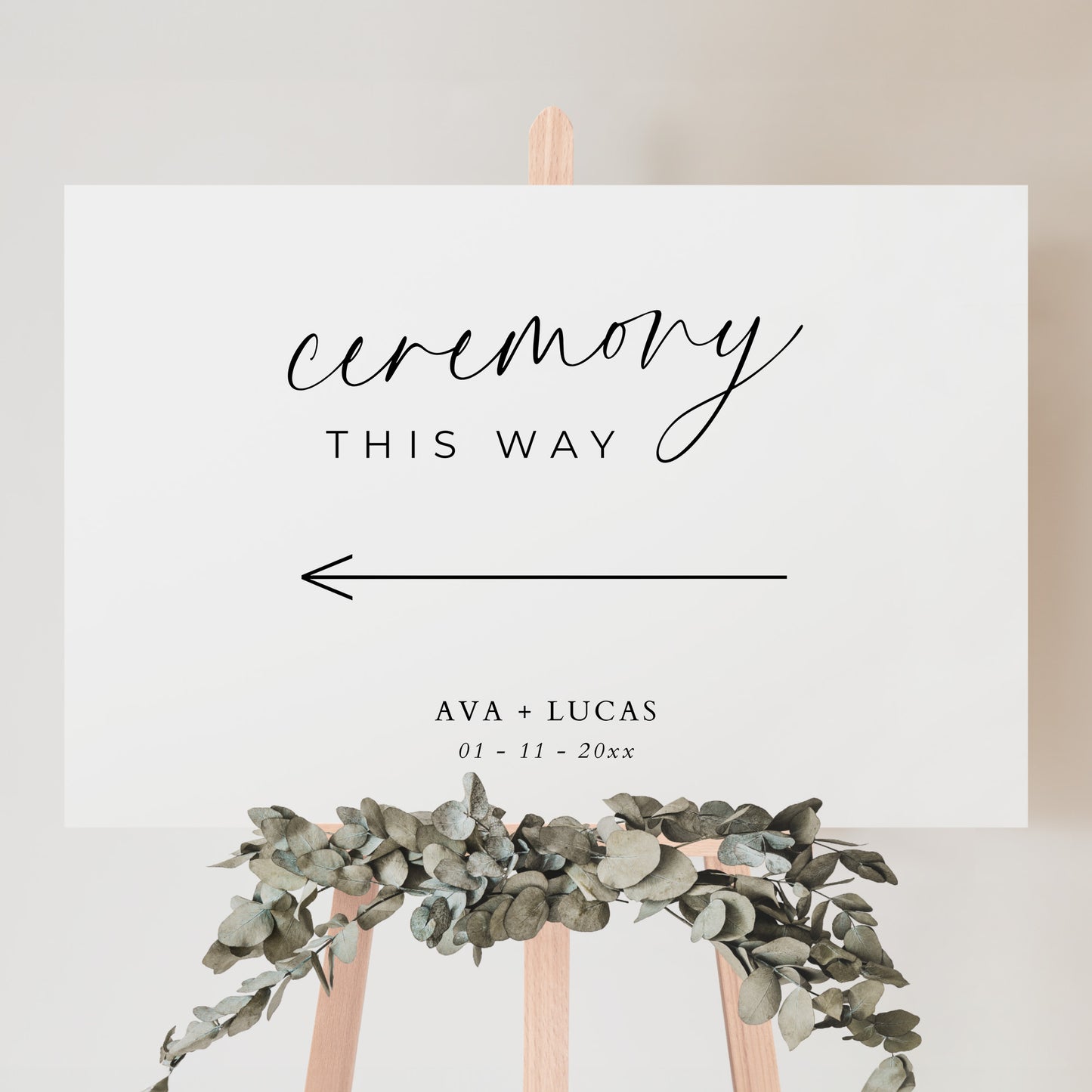 Wedding Ceremony This Way Sign Template