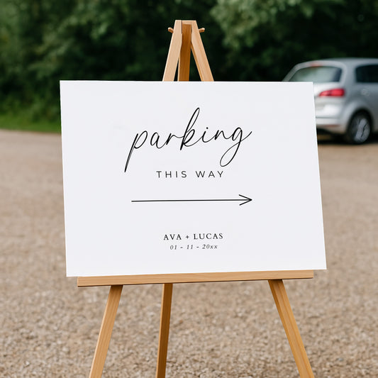 Parking This Way Sign Template
