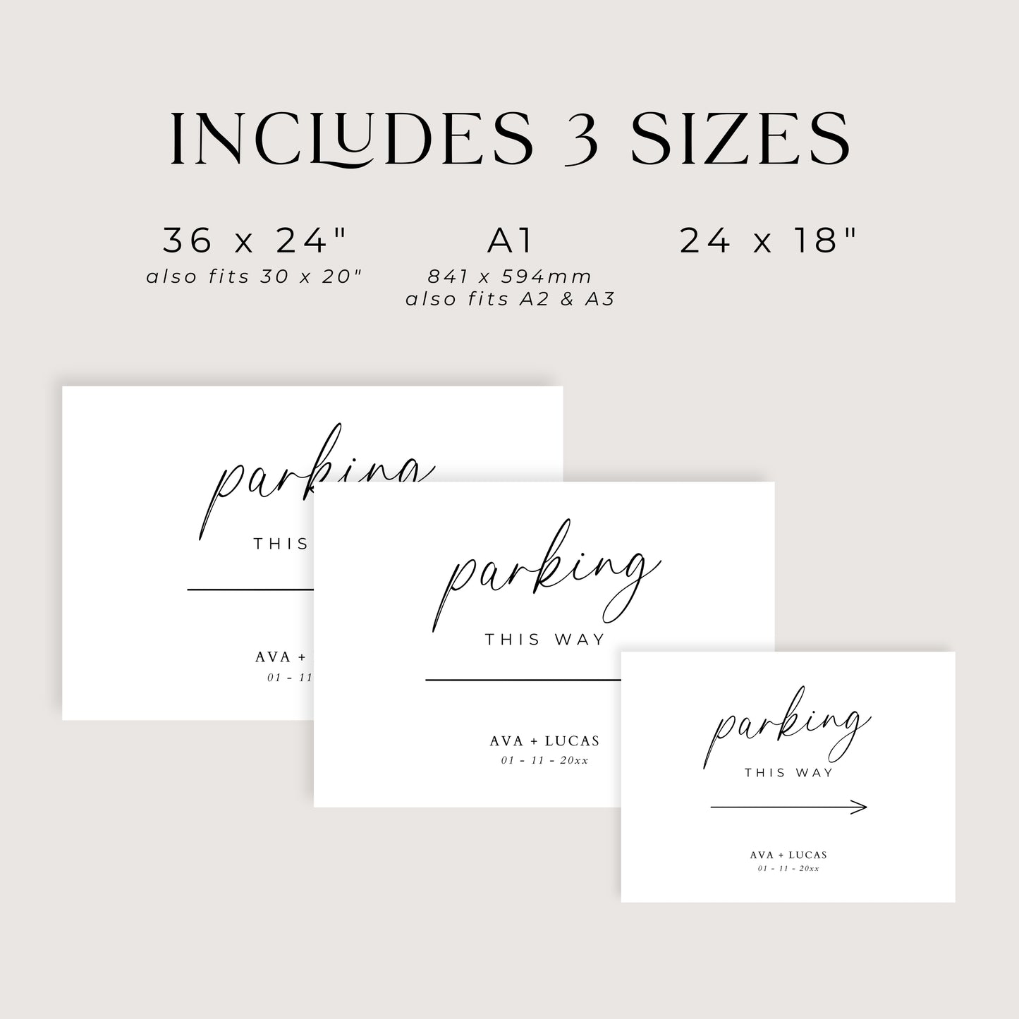 Parking This Way Sign Template