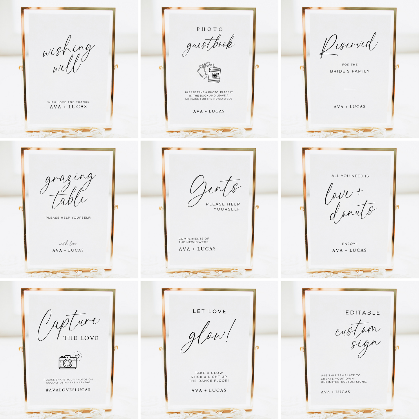 Wedding Reception Signs Template Bundle