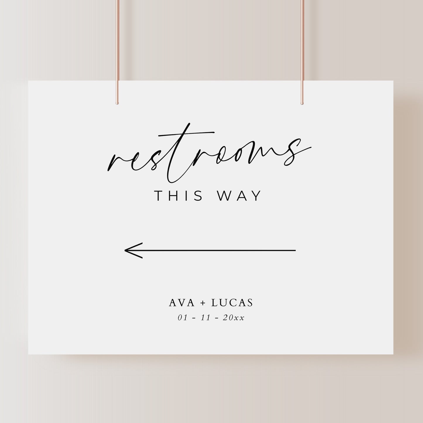 Restrooms This Way Sign Template