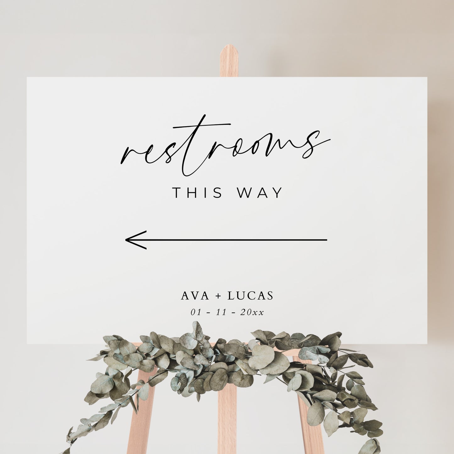 Restrooms This Way Sign Template