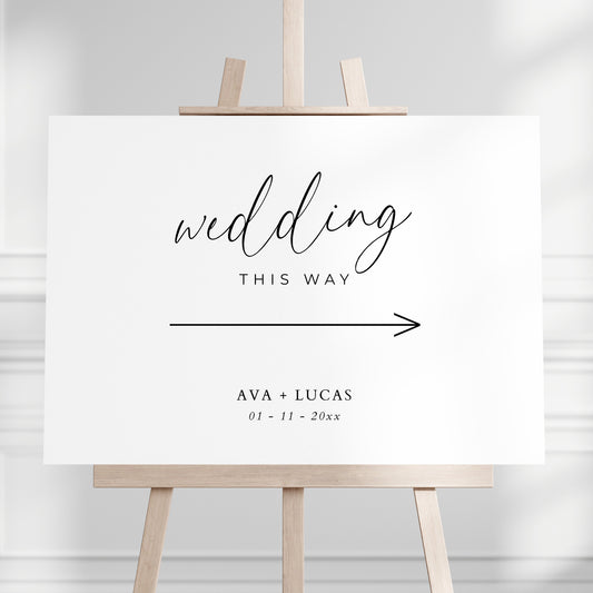Wedding This Way Sign Template